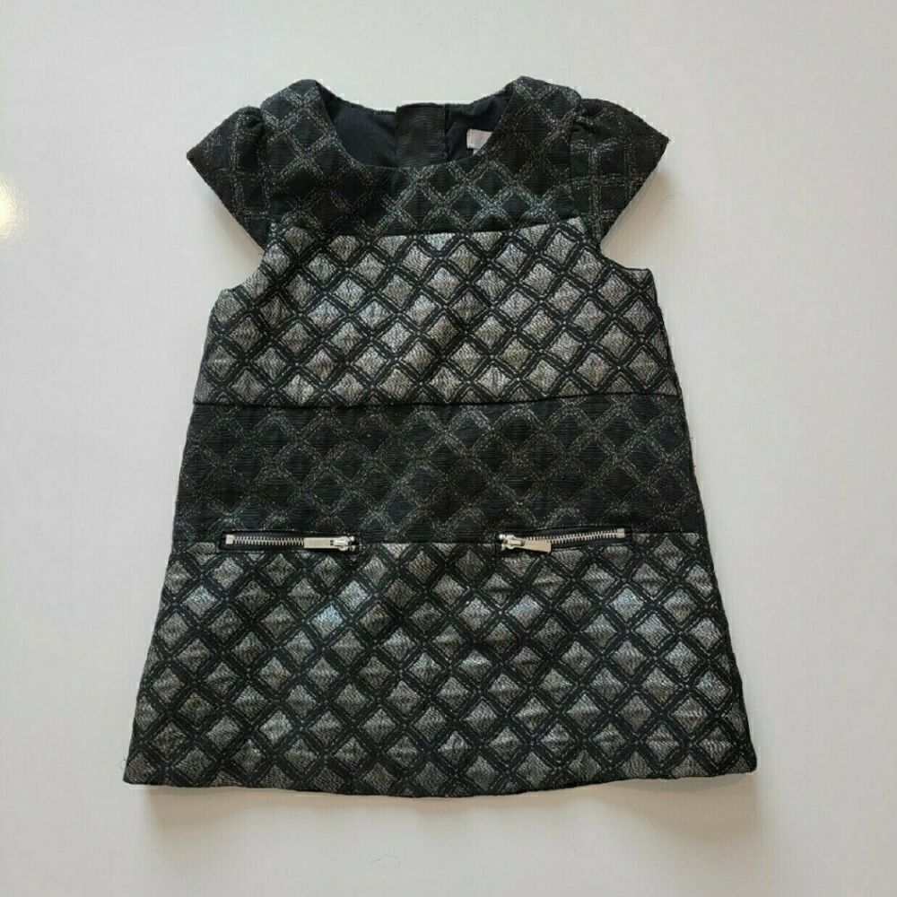 TAHARI BABY Black Metallic Dress - Size 12M - Picture 1 of 6